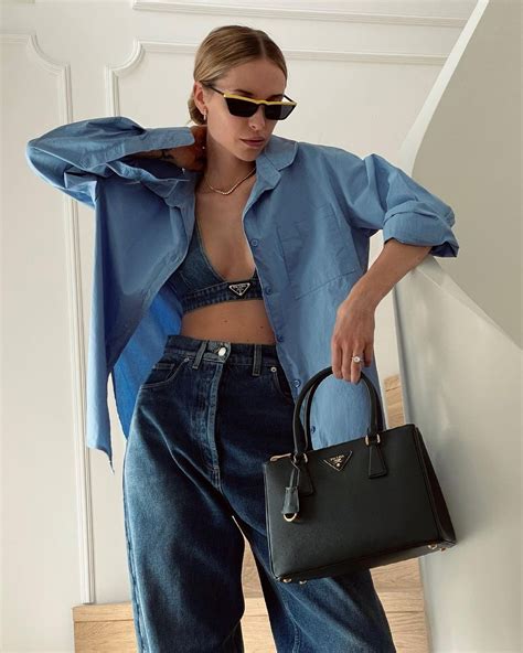 jean prada bag|Prada denim bralette.